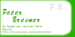 peter breiner business card