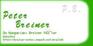 peter breiner business card